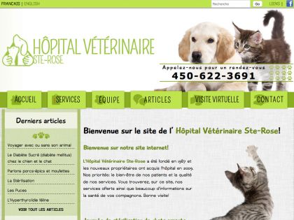 Conception site web à Laval pour Hôpital vétérinaire Sainte-Rose