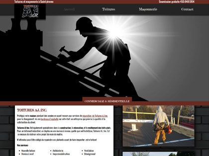 Conception site web à Saint-Jérôme pour Toitures A.J.