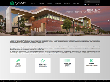 Conception site web à Terrebonne pour Cyclone Lighting